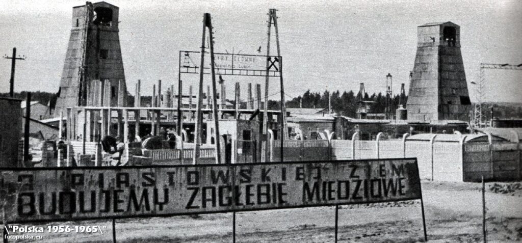 Budowa zakładów górniczych w Lubinie.